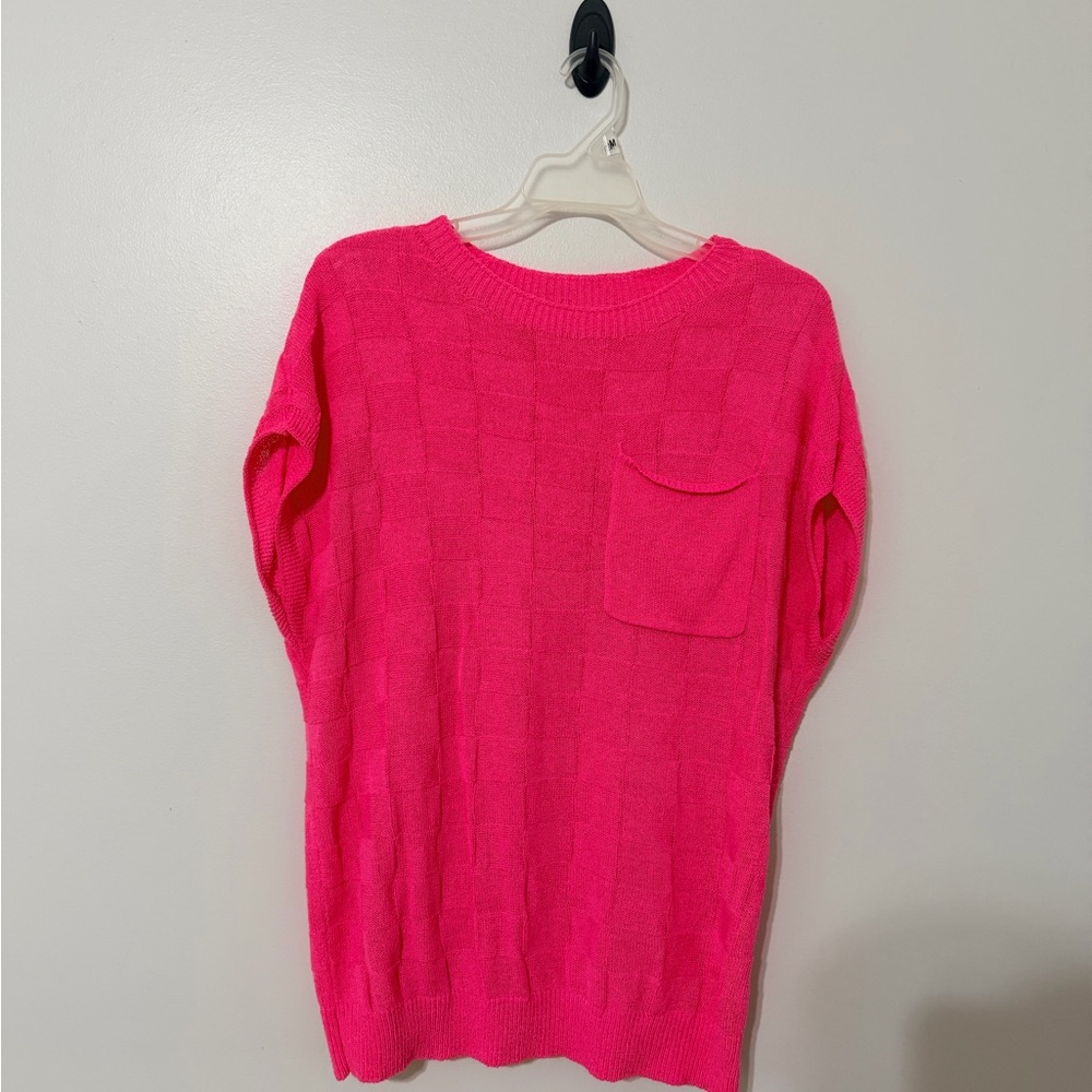 Bright Pink Crew Neck Sweater